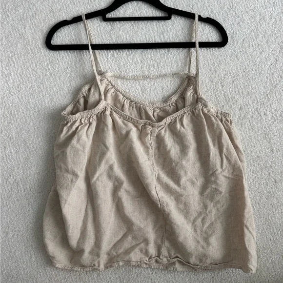 H&M Beige Linen Blend Top - Picture 3 of 4
